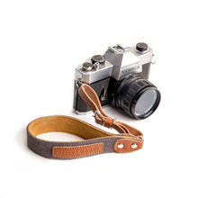 Load image into Gallery viewer, Canvas + Leather Camera Wrist Strap