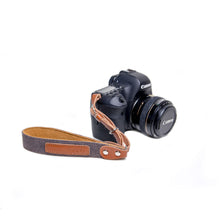 Load image into Gallery viewer, Canvas + Leather Camera Wrist Strap