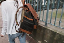 Load image into Gallery viewer, The Pilot 2.0 - Canvas + Full Grain Leather Backpack