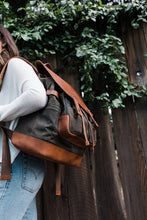 Load image into Gallery viewer, The Pilot 2.0 - Canvas + Full Grain Leather Backpack