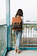 Load image into Gallery viewer, The Pilot 2.0 - Canvas + Full Grain Leather Backpack