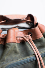 Load image into Gallery viewer, The Pilot 2.0 - Canvas + Full Grain Leather Backpack