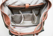 Load image into Gallery viewer, The Pilot 2.0 - Canvas + Full Grain Leather Backpack