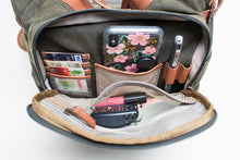 Load image into Gallery viewer, The Pilot 2.0 - Canvas + Full Grain Leather Backpack