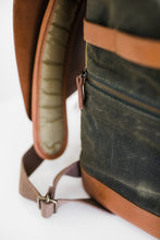 Load image into Gallery viewer, The Pilot 2.0 - Canvas + Full Grain Leather Backpack