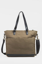 Load image into Gallery viewer, The Anna - Full Grain Leather + Canvas Laptop Tote