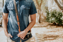 Load image into Gallery viewer, Canvas + Leather Messenger Camera Strap