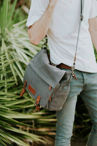 The Kate 2.0 - Canvas + Full Grain Leather Messenger