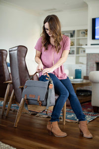 The Kate 2.0 - Canvas + Full Grain Leather Messenger