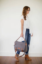 Load image into Gallery viewer, The Kate 2.0 - Canvas + Full Grain Leather Messenger
