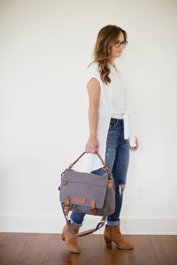 The Kate 2.0 - Canvas + Full Grain Leather Messenger