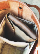 Load image into Gallery viewer, The Gadget Clutch - Canvas + Leather Tech Carry all
