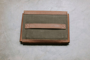 The Gadget Clutch - Canvas + Leather Tech Carry all
