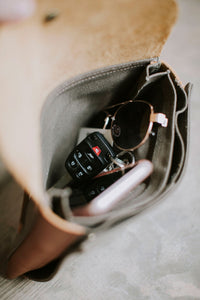 The Gadget Clutch - Canvas + Leather Tech Carry all