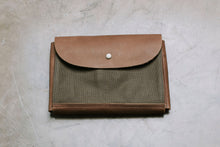 Load image into Gallery viewer, The Gadget Clutch - Canvas + Leather Tech Carry all
