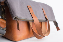 Load image into Gallery viewer, The Collins 2.0 - Canvas + Leather Convertible Tote
