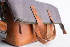 The Collins 2.0 - Canvas + Leather Convertible Tote