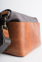 Load image into Gallery viewer, The Collins 2.0 - Canvas + Leather Convertible Tote
