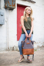Load image into Gallery viewer, The Collins 2.0 - Canvas + Leather Convertible Tote
