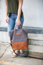 Load image into Gallery viewer, The Collins 2.0 - Canvas + Leather Convertible Tote
