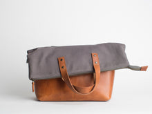 Load image into Gallery viewer, The Collins 2.0 - Canvas + Leather Convertible Tote
