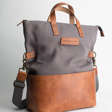 Load image into Gallery viewer, The Collins 2.0 - Canvas + Leather Convertible Tote

