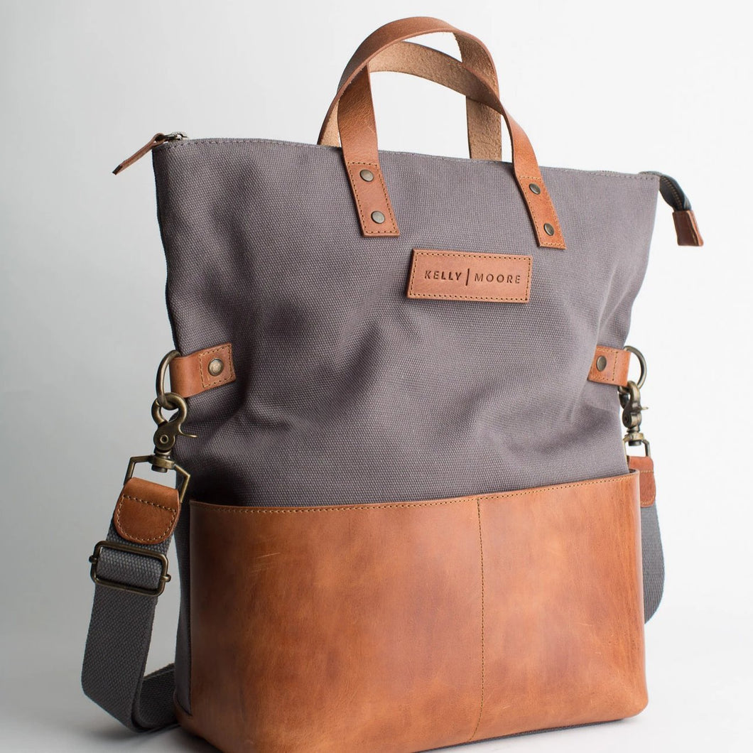 The Collins 2.0 - Canvas + Leather Convertible Tote