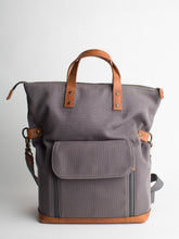 Load image into Gallery viewer, The Collins 2.0 - Canvas + Leather Convertible Tote
