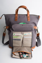 Load image into Gallery viewer, The Collins 2.0 - Canvas + Leather Convertible Tote
