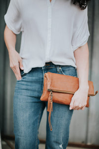 The Clutch Carry-all - Full Grain Leather 3 in 1 bag