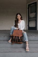 Load image into Gallery viewer, The Pilot 2.0 - Canvas + Full Grain Leather Backpack
