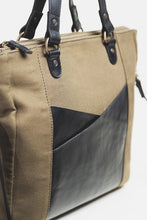 Load image into Gallery viewer, The Anna - Full Grain Leather + Canvas Laptop Tote
