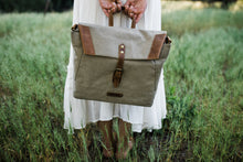 Load image into Gallery viewer, The Pioneer - Canvas + Leather Messenger
