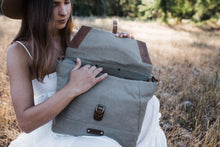 Load image into Gallery viewer, The Pioneer - Canvas + Leather Messenger
