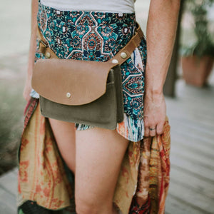 The Wearable Wallet - Canvas + Leather Crossbody and Belt Bag